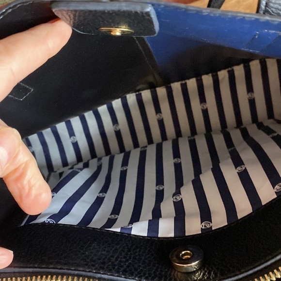 La Diva Italian Design Navy & Black Handbag Purse - Picture 12 of 12